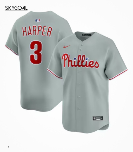 Bryce Harper Philadelphia Phillies Nike Road Limited Jersey - Gray
