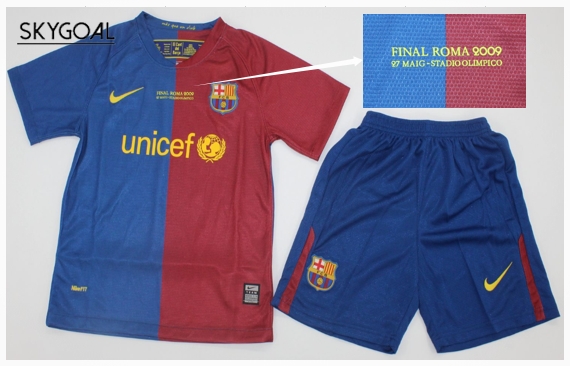 Fc Barcelona 1a Equipacion 08/09 Ucl Final - Enfants