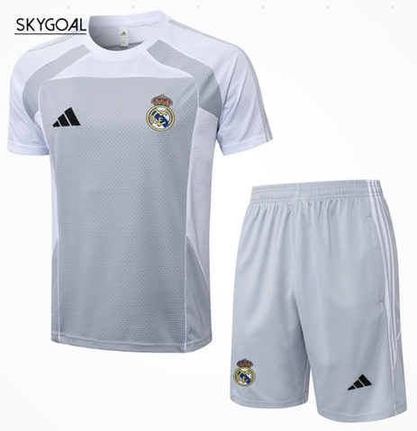 Kit Entrenamiento Real Madrid 2025/26- Gray With White