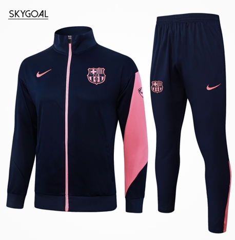 Survetement Fc Barcelona 2025/26 -dark Blue With Pink Cremallera Larga