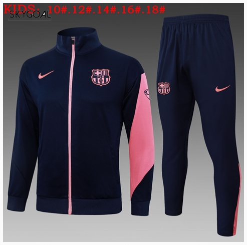 Survetement Fc Barcelona 2025/26 Dark Bule Long Zipper - Enfants
