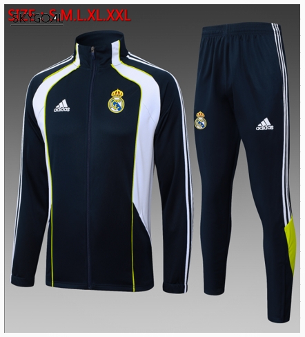 Survetement Real Madrid 2025/26-retro Bule Cremallera Larga
