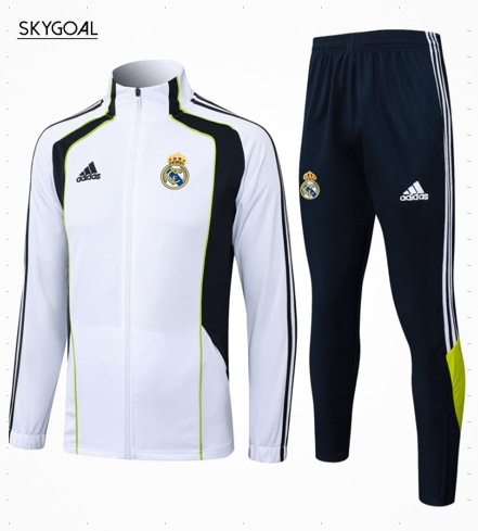 Survetement Real Madrid 2025/26- Retro White Cremallera Larga