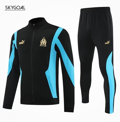 Survetement Olympique Marsella 2025/26-black Cremallera Larga