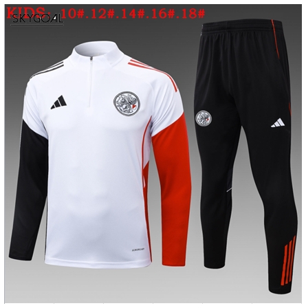 Survetement Ajax 2025/26 White- Half Zip - Enfants