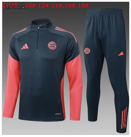 Survetement Bayern Munich 2025/26 Black Half Zipper - Enfants