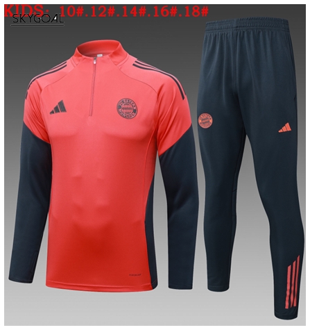 Survetement Bayern Munich 2025/26 Red Half Zipper - Enfants