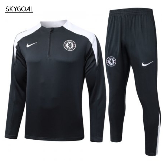 Survetement Chelsea 2025/26 Black Half Zip