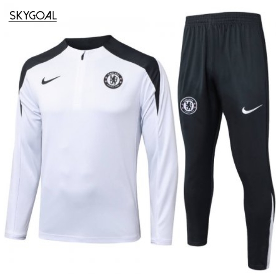 Survetement Chelsea 2025/26 White Half Zip