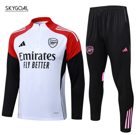 Survetement Arsenal 2025/26-white Half Zipper