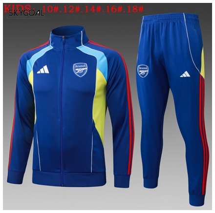 Survetement Arsenal 2025/26bule With Yellow Long Zipper - Enfants