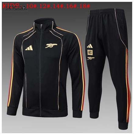 Survetement Arsenal 2025/26retro Black Long Zipper - Enfants