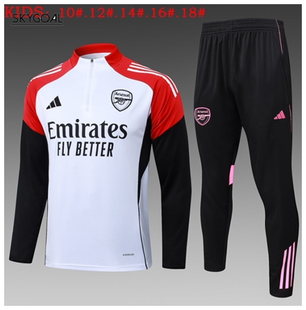 Survetement Arsenal 2025/26white Half Zipper - Enfants