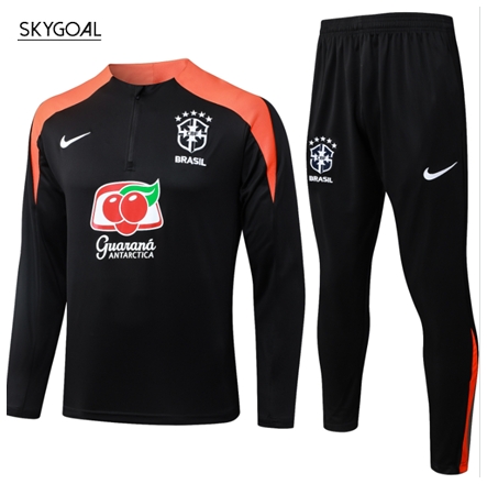 Survetement Brésil 2026 Black Half Zipper