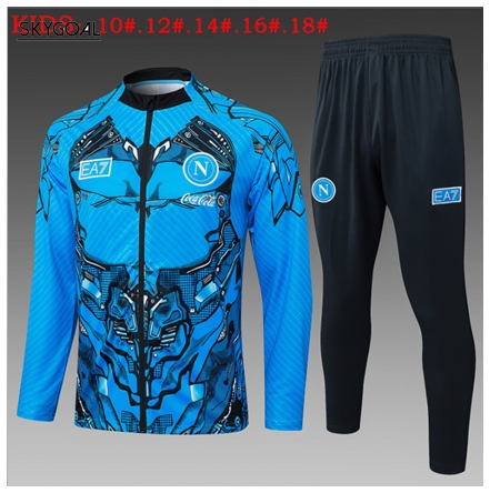 Survetement Napoli 2025/26 Blue Ii Long Zipper - Enfants
