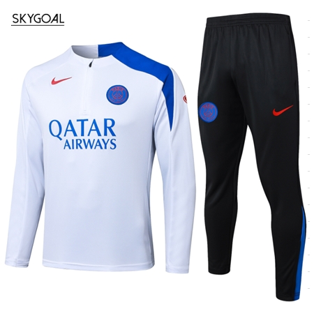 Survetement Psg T90 2025/26 White Half Zipper
