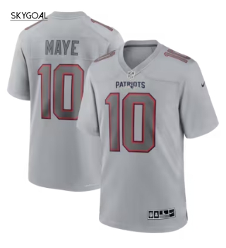 Drake Maye New England Patriots Nike Jersey - Gray