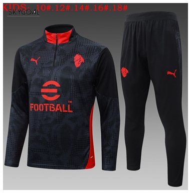 Survetement Ac Milan 2025/26 Black - Enfants