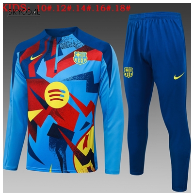 Survetement Fc Barcelona 2025/26 Light Bule Half Zipper - Enfants
