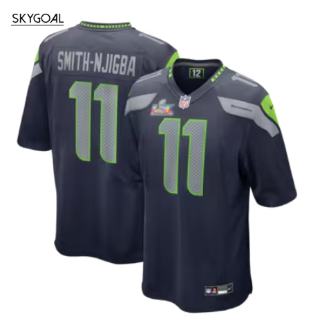 Jaxon Smith-njigba Seattle Seahawks Nike Super Bowl Lx Patch Game Jersey - College Navy