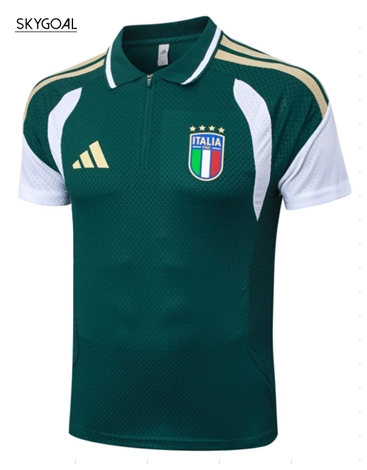 Polo Maillot Italie 2026- - Authentic Green）