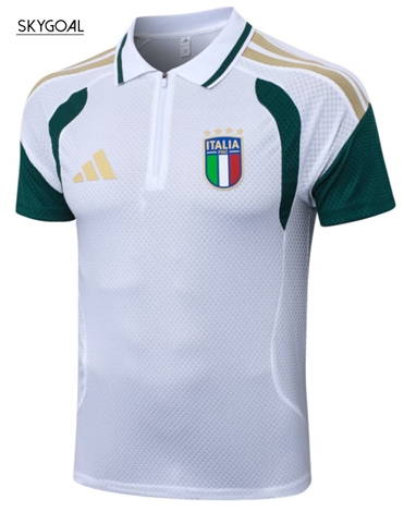 Polo Maillot Italie 2026- - Authentic White）