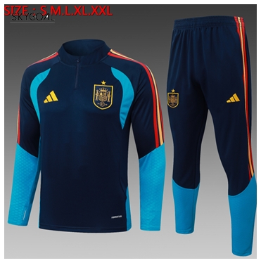 Survetement Espagne 2026 - Dark Bulehalf Zipper