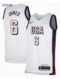 Lebron James Usa 2024 White Jjoo París