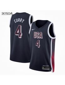 Stephen Curry Usa 2024 Navy Jjoo París