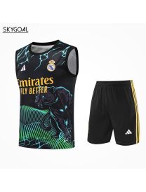 Conjunto De Maillot Del Real Madrid 25/26 Negro Con Leopardo Verde