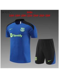 Kit Entrenamiento Fc Barcelona 2024/25 Azul Con Negro-enfants