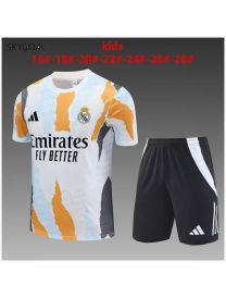 Kit Entrenamiento Real Madrid 2024/25 Blanco Con Amarillo-enfants