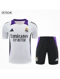 Kit Entrenamiento Real Madrid 2024/25 Blanco Con Morado Y Negro