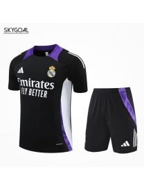 Kit Entrenamiento Real Madrid 2024/25 Negro Con Blanco Y Morado
