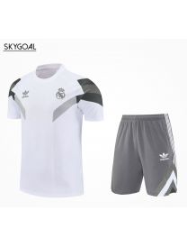 Kit Entrenamiento Real Madrid 2025/26 Blanco Con Gris