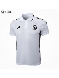 Polo Real Madrid Maillot 2025/26-white With Black Logo