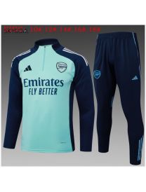 Survetement Arsenal 2025/26light Green Long Zipper - Enfants