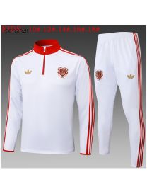 Survetement Bayern Munich 125th 2025/26 White Half Zipper - Enfants
