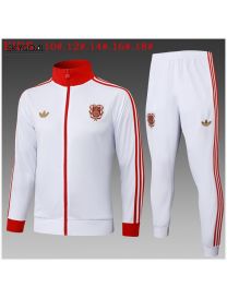 Survetement Bayern Munich 125th 2025/26 White Long Zipper - Enfants
