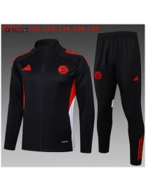 Survetement Bayern Munich 2025/26 Black Long Zipper - Enfants