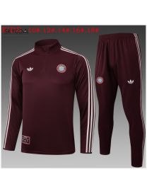 Survetement Bayern Munich 2025/26 Dark Red Half Zipper - Enfants