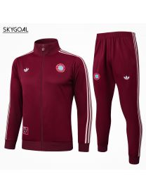 Survetement Bayern Munich 2025/26-dark Red Retro Cremallera Larga