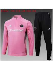 Survetement Inter Miami 2025/26 Rose Half Zipper - Enfants