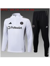 Survetement Inter Miami 2025/26 White Half Zipper - Enfants