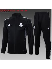 Survetement Real Madrid 2025/26 Black Long Zipper - Enfants