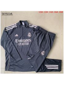 Survetement Real Madrid 2025/26 Gray Half Zipper - Enfants