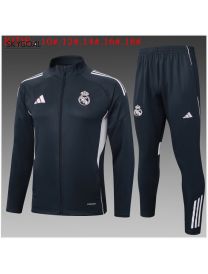 Survetement Real Madrid 2025/26 Gray Long Zipper - Enfants