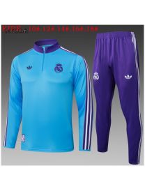 Survetement Real Madrid 2025/26 Light Bule Half Zipper - Enfants