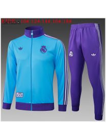 Survetement Real Madrid 2025/26 Light Bule Long Zipper - Enfants