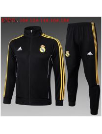 Survetement Real Madrid 2025/26 Retro Black Long Zipper - Enfants